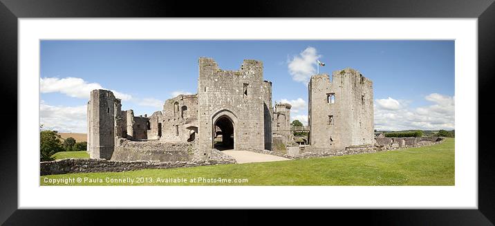 Raglan Castle Panorama Framed Mounted Print by Paula Connelly