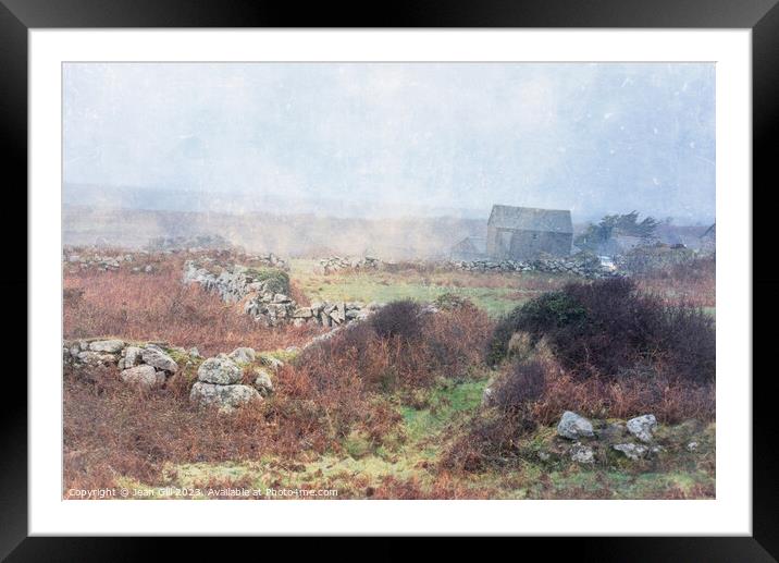 Cornish Landscape with Cottage Framed Mounted Print by Jean Gill