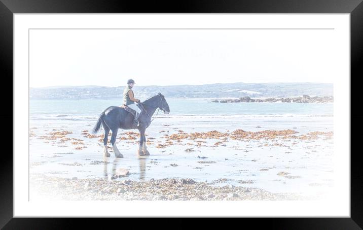 Contemplation, Marazion Beach, Cornwall Framed Mounted Print by Jean Gill