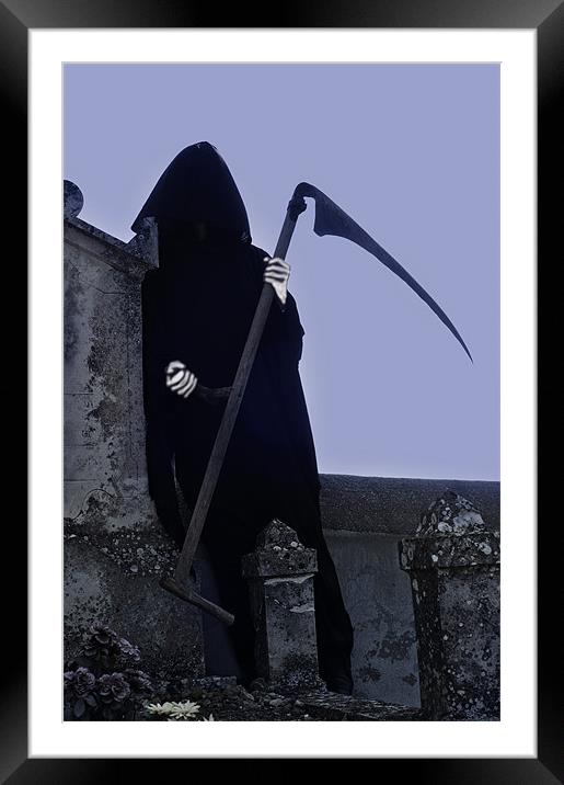 Death the Reaper Framed Mounted Print by Jean Gill