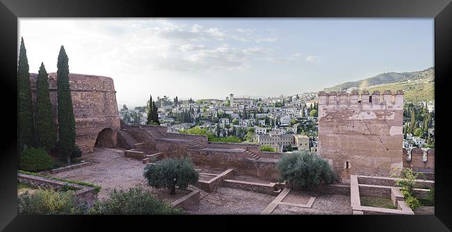 Granada panorama from the Alhambra Framed Print by Jean Gill