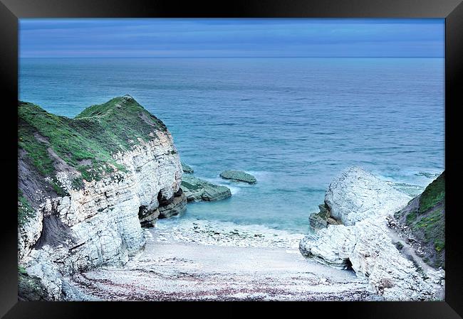 Thornswick Bay Yorkshire UK Framed Print by Jean Gill