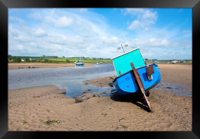 Boat in Alnmouth Harbour Framed Print by Jean Gill