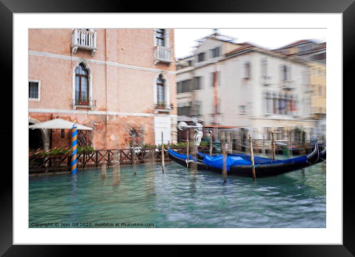 Gondola on the Grand Canal, Venice Framed Mounted Print by Jean Gill