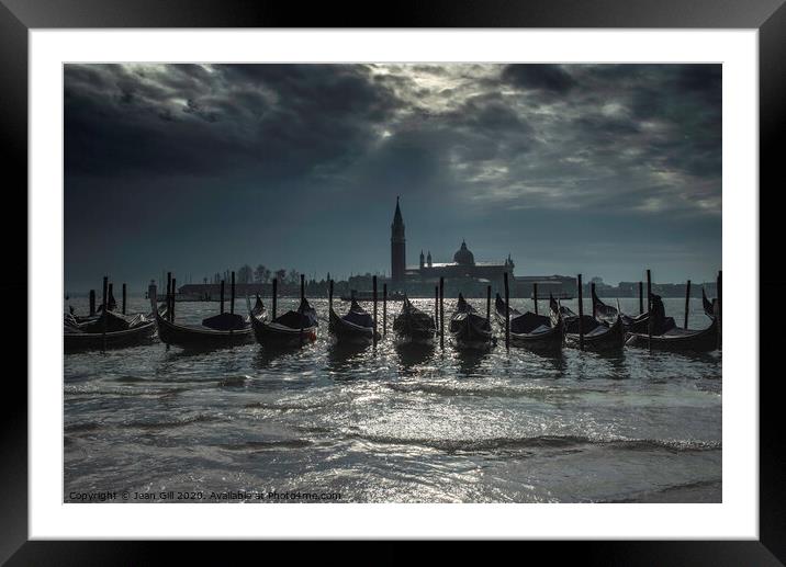 Gondolas in Storm Light Framed Mounted Print by Jean Gill