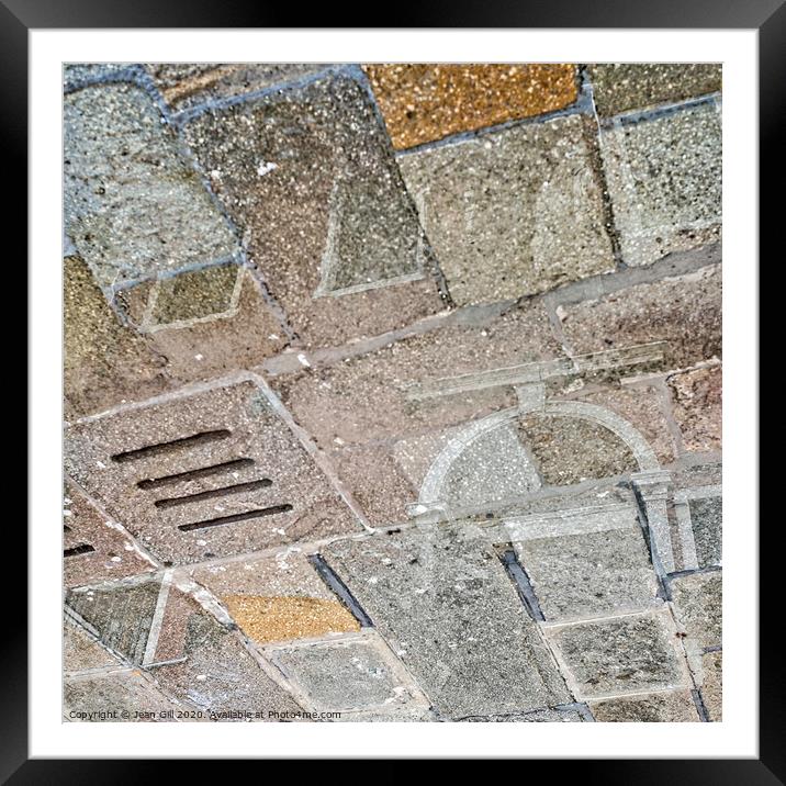 Reflection of a House in Venice Paving Framed Mounted Print by Jean Gill