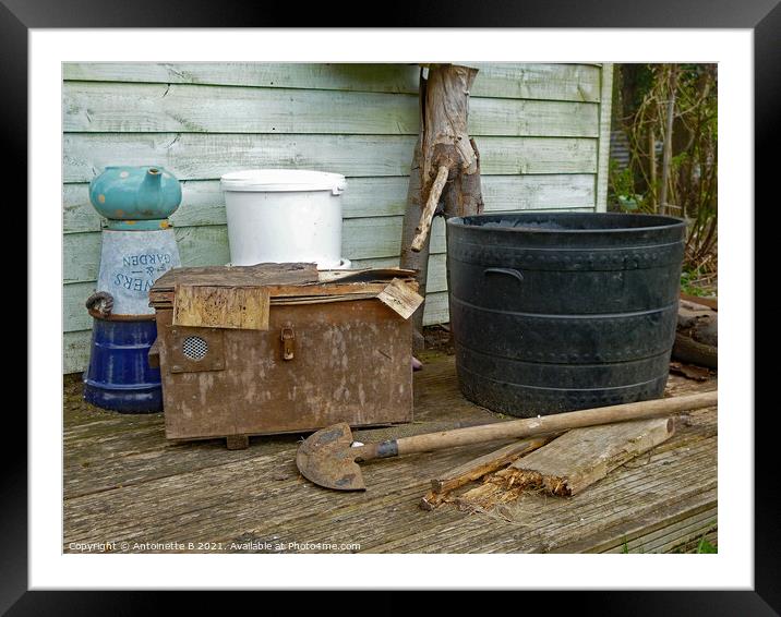 Old garden tools  Framed Mounted Print by Antoinette B