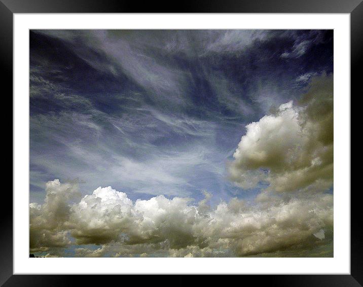 Clouds Framed Mounted Print by Antoinette B