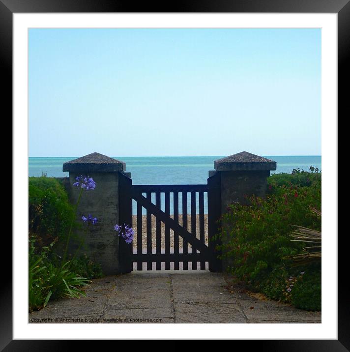 The gate by the sea  Framed Mounted Print by Antoinette B