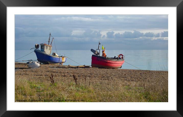Hythe Fisherman's beach Framed Mounted Print by Antoinette B
