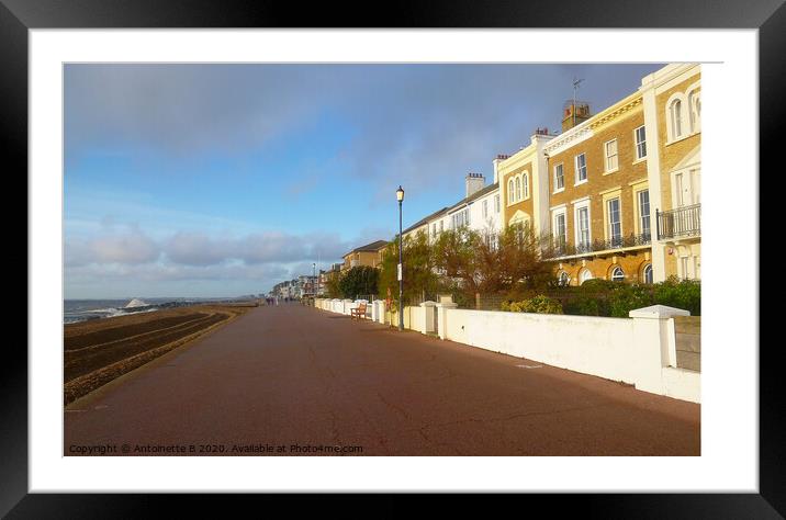 Hythe Seafront  Framed Mounted Print by Antoinette B