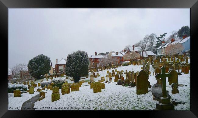 Winter's day on Church Hill Hythe Kent  Framed Print by Antoinette B