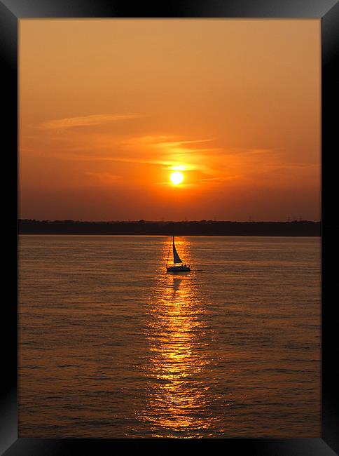 Sailing on the Sunset Framed Print by Tony Fishpool