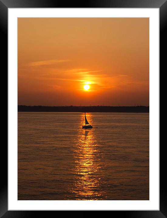 Sailing on the Sunset Framed Mounted Print by Tony Fishpool