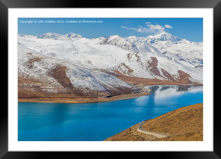  Yamdrok Lake in Tibet Framed Mounted Print by colin chalkley