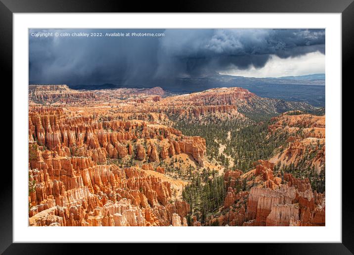 Storm Clouds in Bryce Canyon Framed Mounted Print by colin chalkley