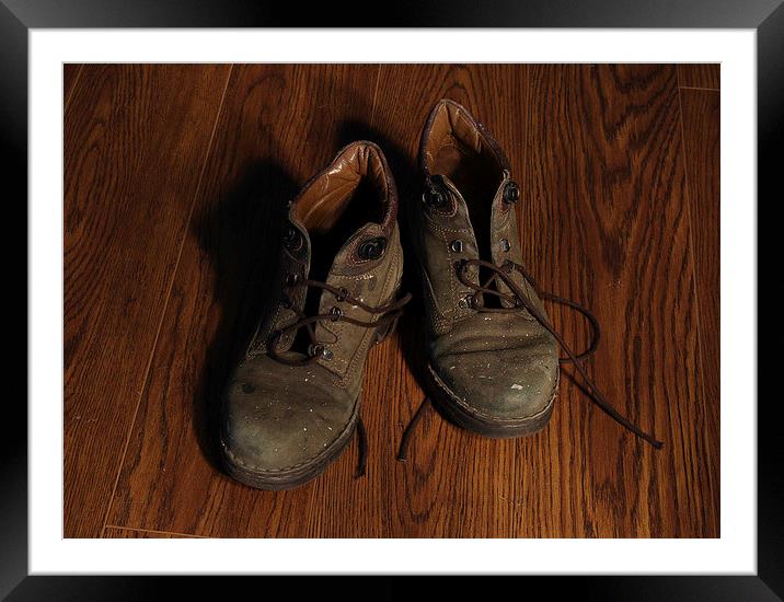 Old Boots Framed Mounted Print by colin chalkley