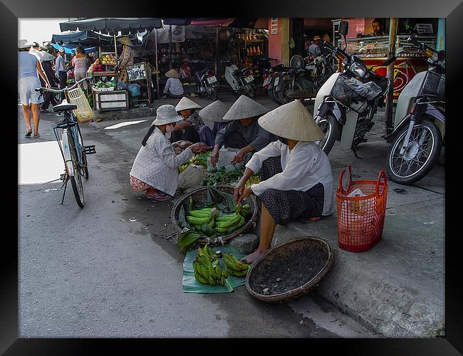 Vietnamese Street Market Framed Print by colin chalkley