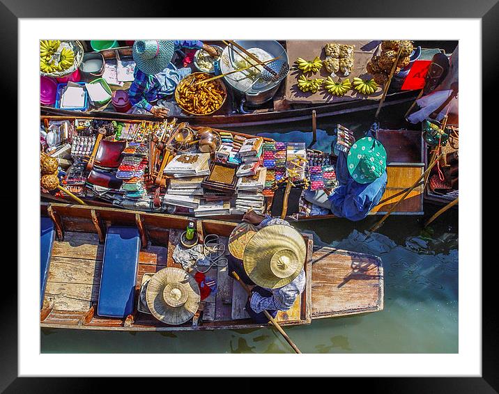Floating Market Framed Mounted Print by colin chalkley