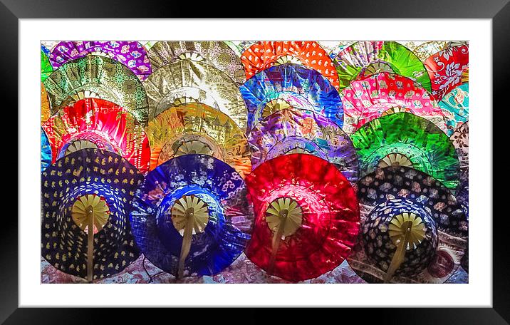 Brightly Coloured Paper Hats Framed Mounted Print by colin chalkley