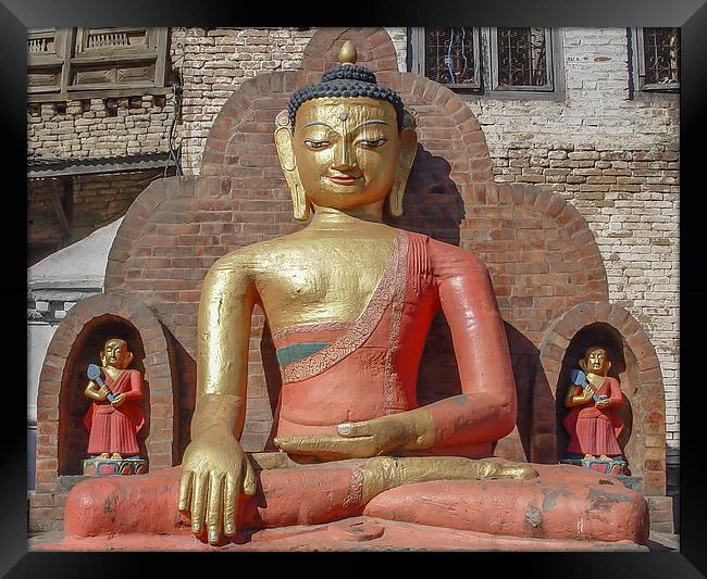 Buddha in Kathmandu Framed Print by colin chalkley