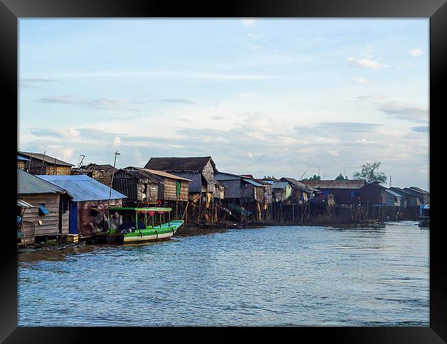 Cambodia : Tonle Sap Lake Framed Print by colin chalkley