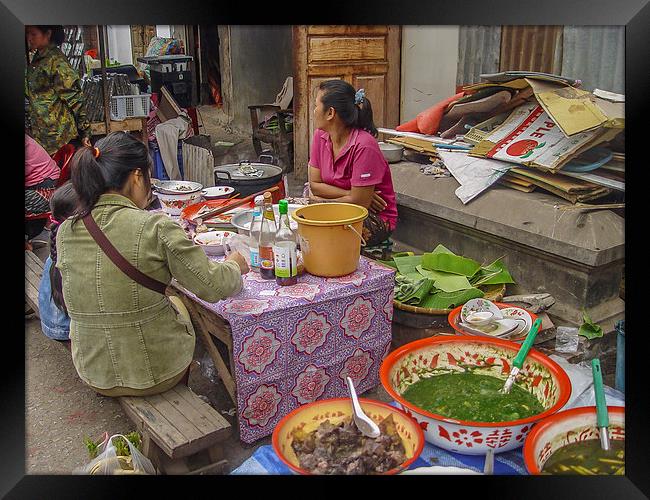 Laos style fast food Framed Print by colin chalkley