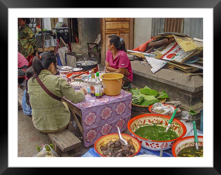 Laos style fast food Framed Mounted Print by colin chalkley