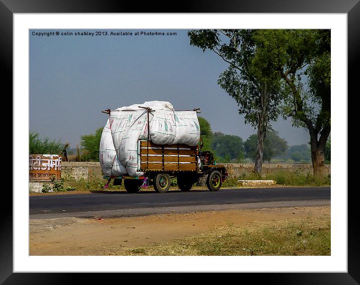 Rajasthan Grain Transportation Framed Mounted Print by colin chalkley