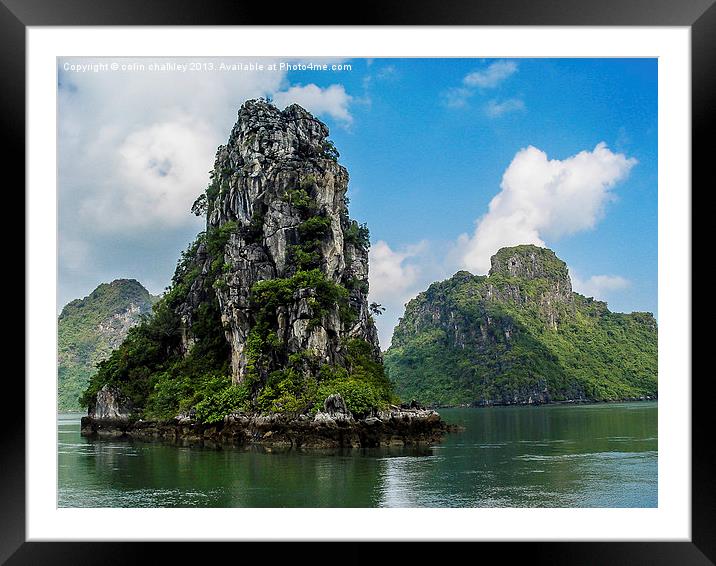 Halong Bay Rock Formation Framed Mounted Print by colin chalkley