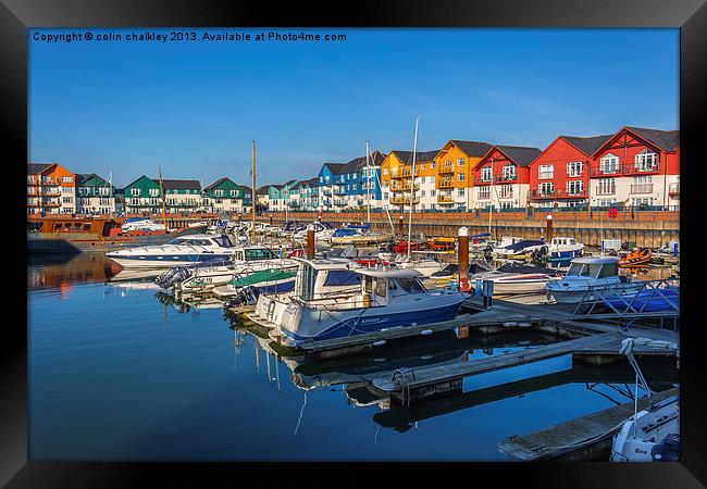 Exmouth Harbour - Lovely Day Framed Print by colin chalkley
