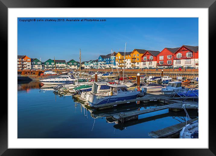 Exmouth Harbour - Lovely Day Framed Mounted Print by colin chalkley