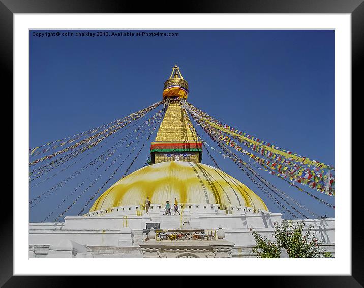 Buddhist stupa of Boudhanath Framed Mounted Print by colin chalkley