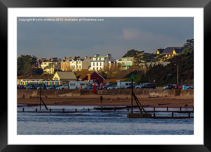 An English Beach Scene at Twilight Framed Mounted Print by colin chalkley