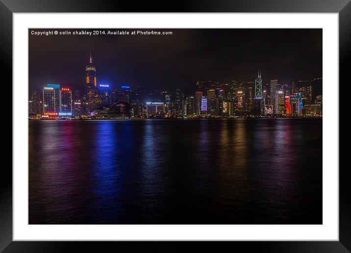 Hong Kong Skyline Framed Mounted Print by colin chalkley
