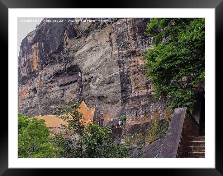 Sigiriya Rock Climbers Framed Mounted Print by colin chalkley