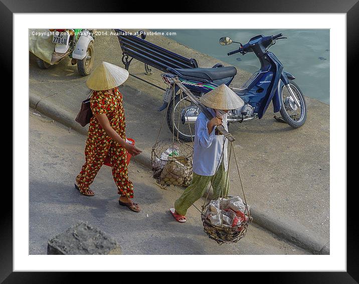 Mekong Life Framed Mounted Print by colin chalkley
