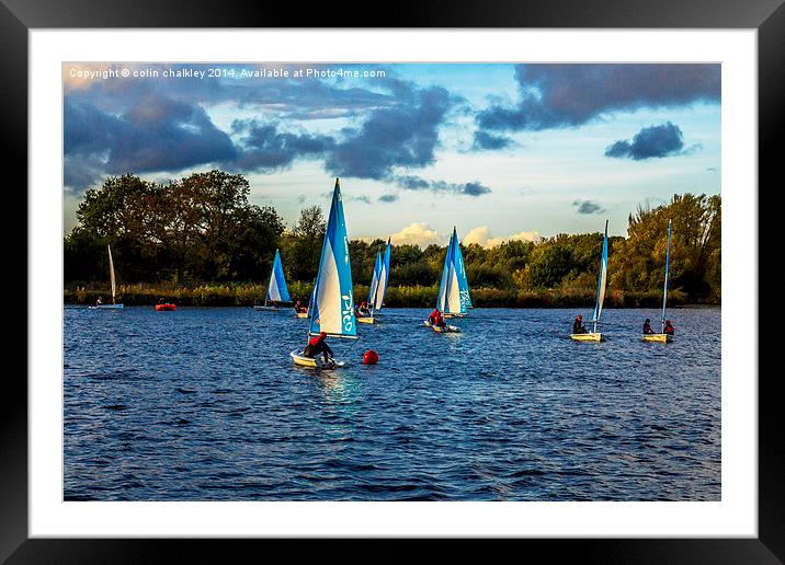 Sailing in Dinton Pastures Framed Mounted Print by colin chalkley