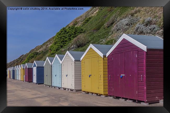 Dorset Beach Huts Framed Print by colin chalkley