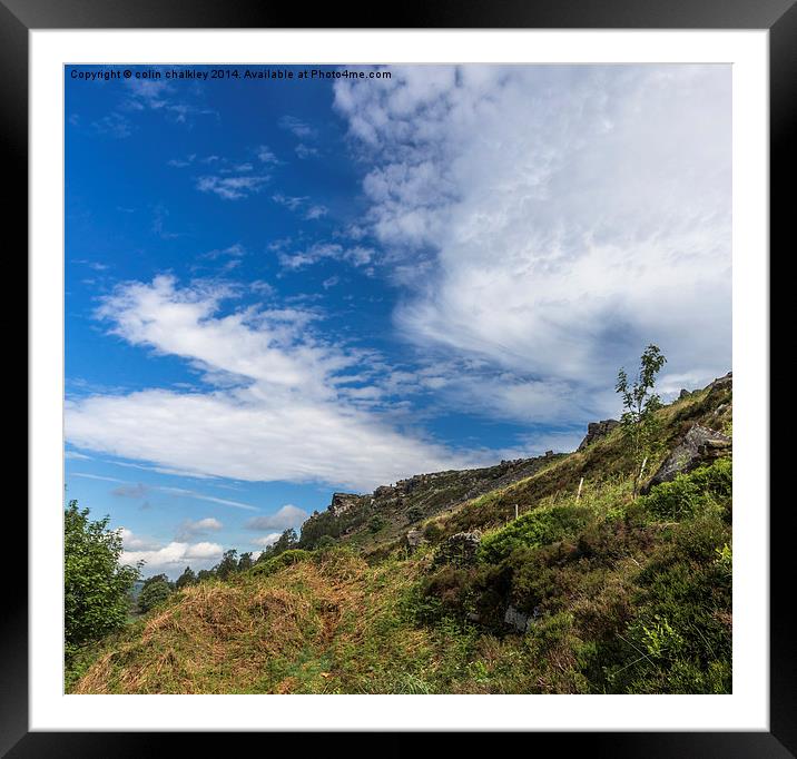 Curbar Edge from Clodhall Lane Framed Mounted Print by colin chalkley