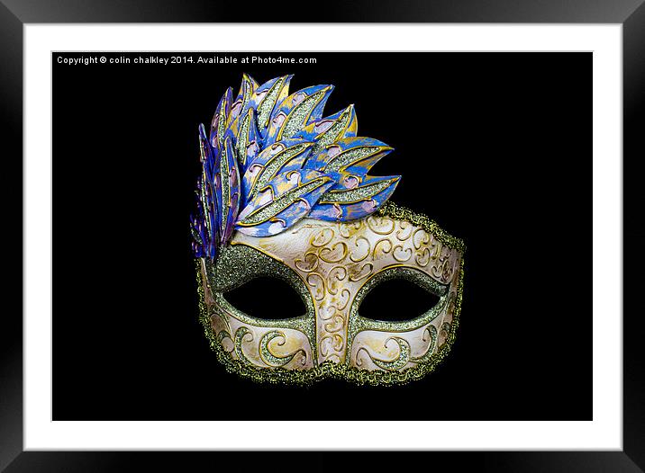 Colourful Venitian Mask Framed Mounted Print by colin chalkley