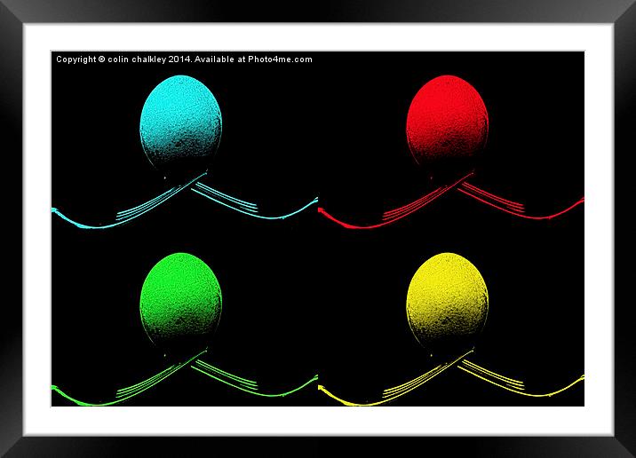  Pop Art Image of Eggs on Forks Framed Mounted Print by colin chalkley