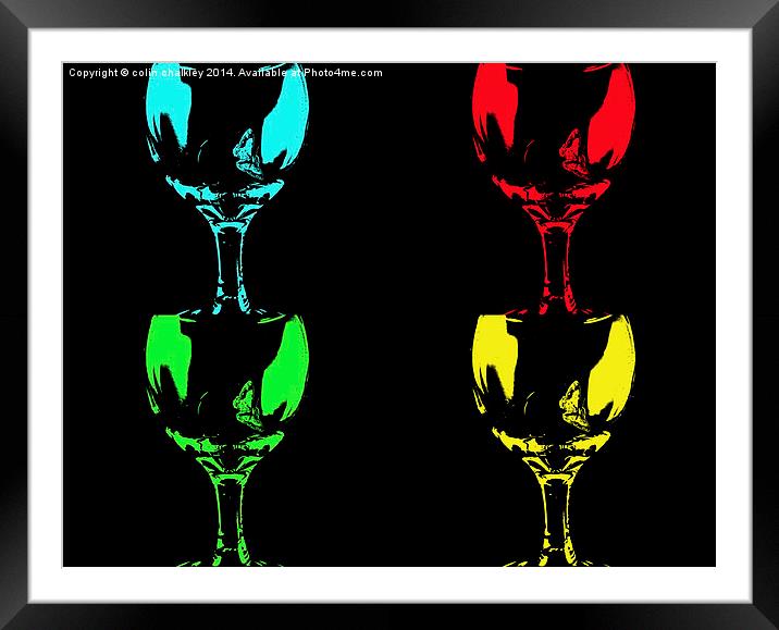  Moths on Wineglasses Popart Framed Mounted Print by colin chalkley