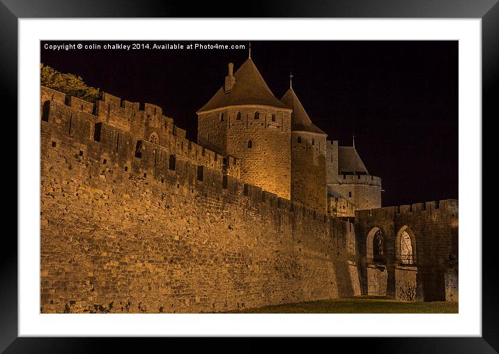  Narbonnaise Gate Carcassonne Ramparts Framed Mounted Print by colin chalkley