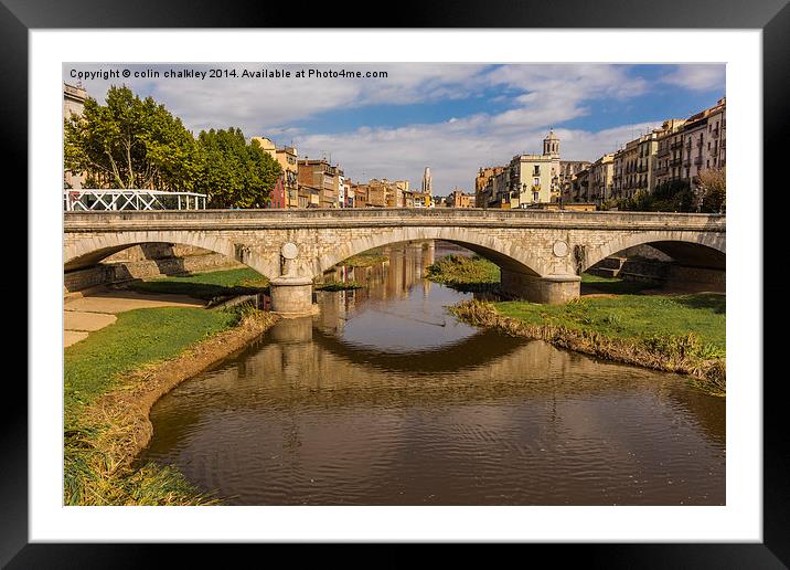 The River Onyar in Girona, Spain Framed Mounted Print by colin chalkley