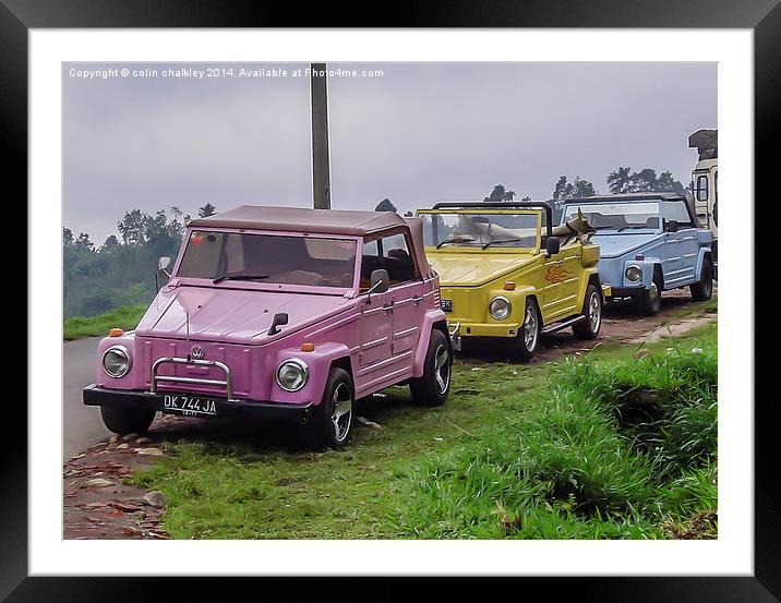  Hillside Vehicles in Bali Framed Mounted Print by colin chalkley