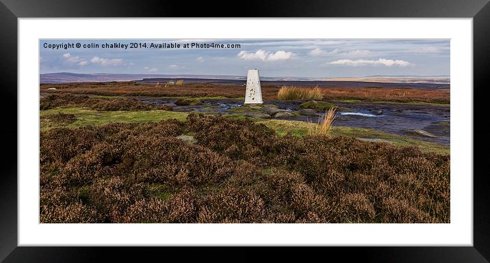  Stanage Edge Trig Point Framed Mounted Print by colin chalkley