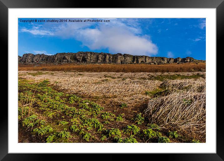 Stanage Edge in Debyshire Framed Mounted Print by colin chalkley