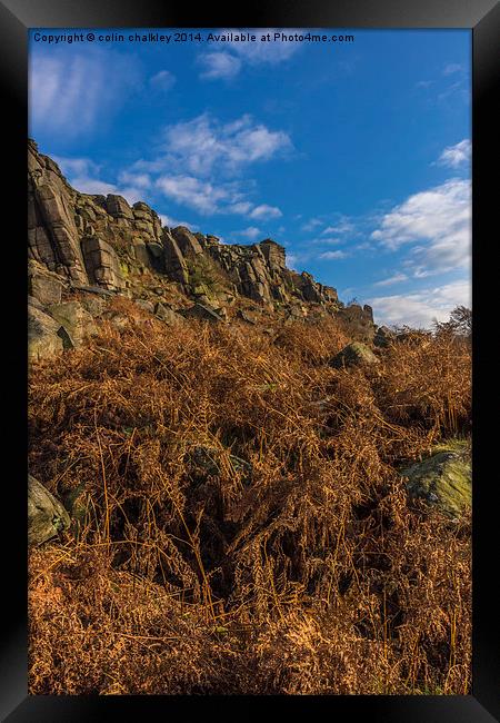 Stanage Edge in Debyshire Framed Print by colin chalkley
