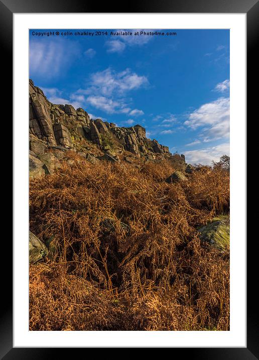 Stanage Edge in Debyshire Framed Mounted Print by colin chalkley